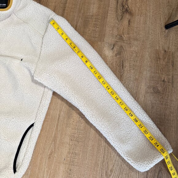 Only & Sons Men's Sherpa Half SnapFleece Pullover Jacket Sweater Cream XXL - Picture 5 of 10